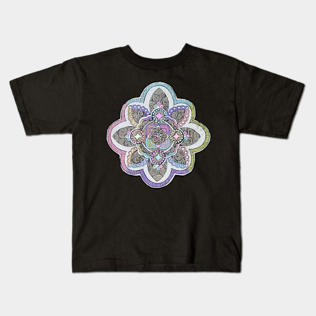 Pastel Swirl Mandala Kids T-Shirt by AmeUmiShop